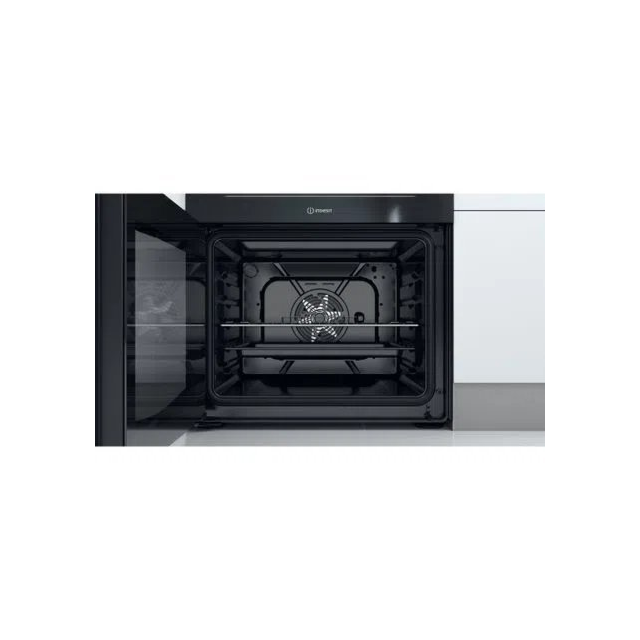 Indesit ID67V9KMBUK 60cm Double Oven Electric Cooker with Ceramic Hob - Black