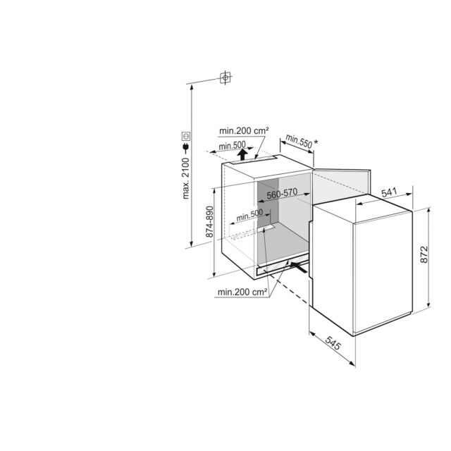 Liebherr IRSF3901 White Integrated Fridge With 4* Ice Box, Variospace, Led Side Lighting And Touch D