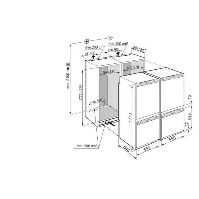 Liebherr IXCC5155 BioFresh, NoFrost, SoftSystem, 6 Freezer Drawers, SmartSteel interior back, Door o