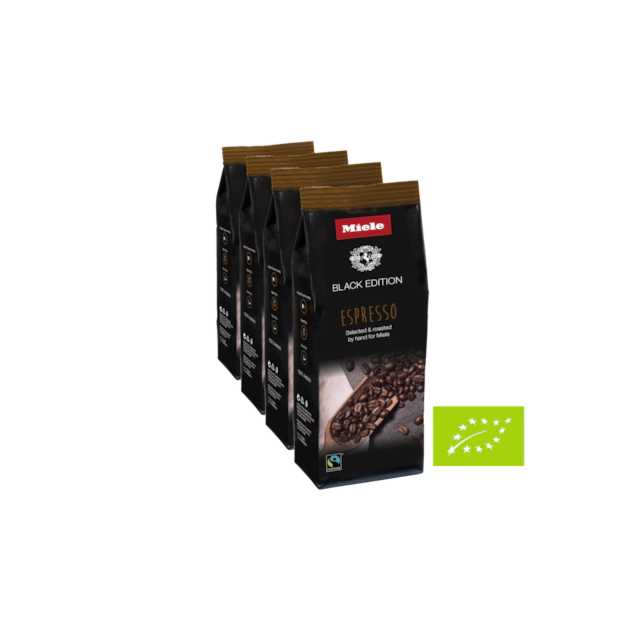 Miele BLACK EDT. ESPRESSO 80% Arabica mix from Colombia, Honduras, Brazil + 20% Robusta from India. 