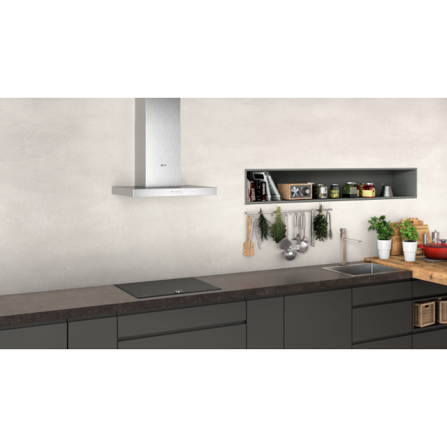Neff D62BBC0N0B 60cm, Box Design, 3 speed, push buttons, LED lights. Optional CleanAir Standard Reci