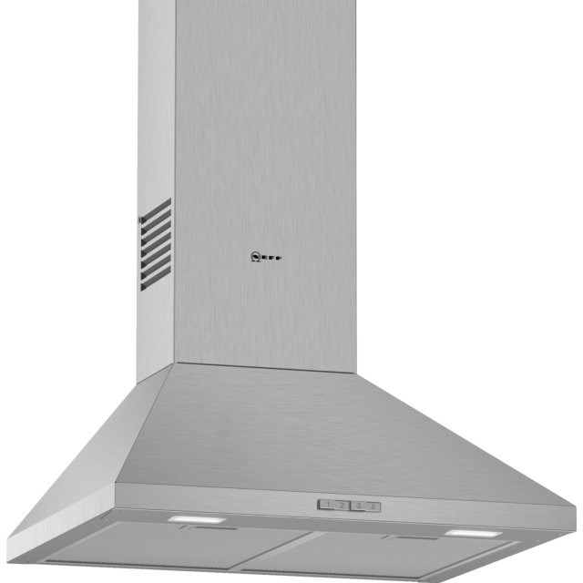 Neff D62PBC0N0B 60cm, Pyramid Design, 3 speed, LED lights. Optional Standard Recirculation Kit: Z513