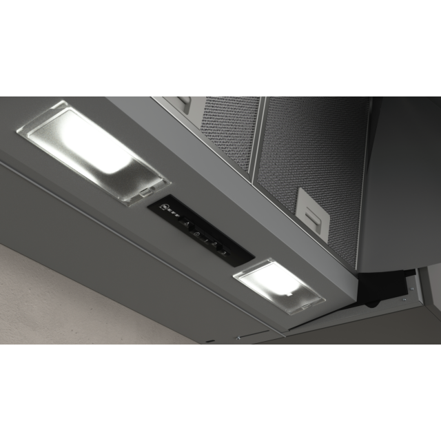 Neff D64MAC1X0B 60cm, 3 speed, push buttons, LED lights, high extraction rate. Optional Recirculatin