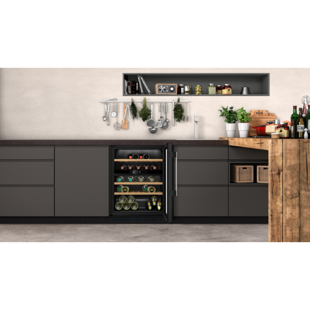 Neff KU9213HG0G 82X60 under counter wine cabinet with front recess to allow for plinth installation 