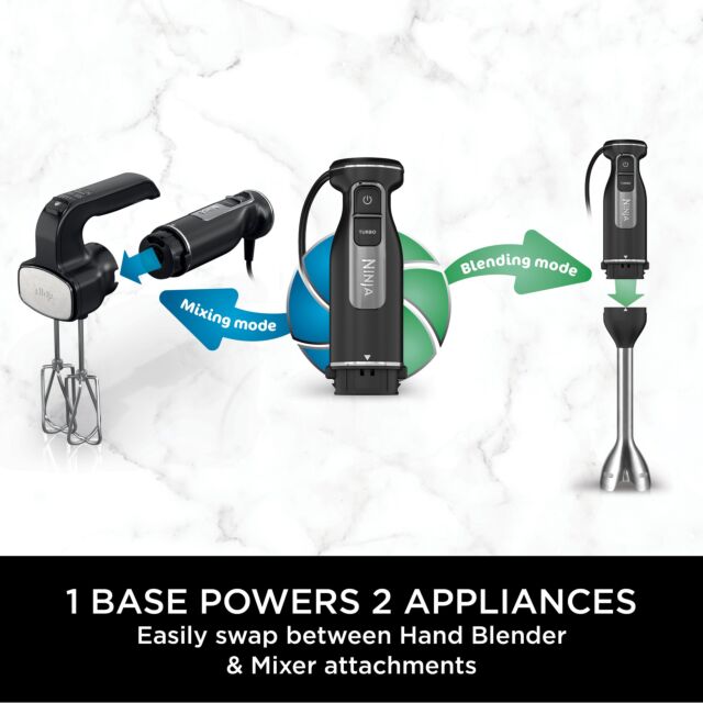 Ninja CI090UK Ninja Foodi 2-in-1 Hand Blender & Mixer - Black