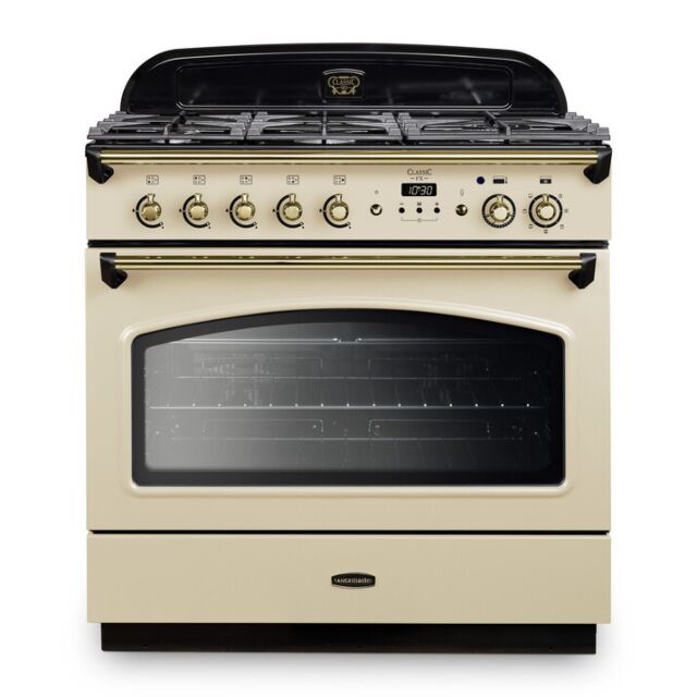 Rangemaster CLAS90FXDFFCR/B 128330 CLASSIC FX 90 DF CREAM/BRASS GB/IE