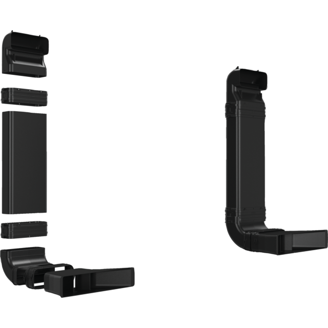 Siemens HZ9VDSB1 Flat channel 90º horizontal bend, for worktop depth minimum 65cm.  Ducting componen