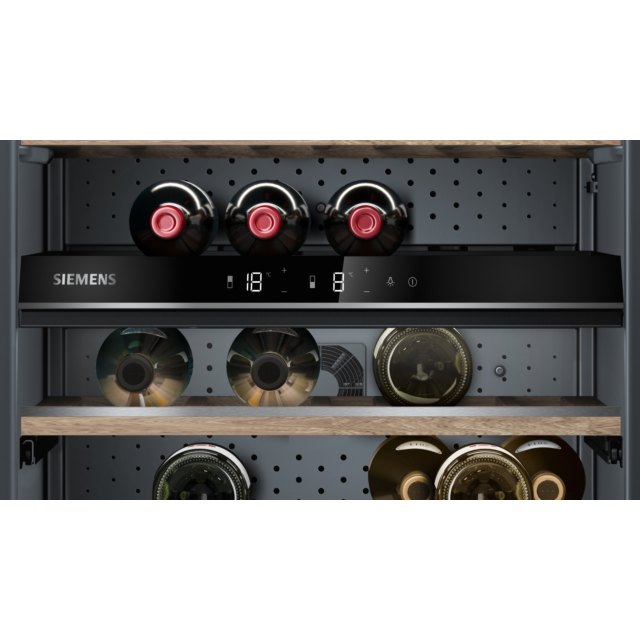 Siemens KW36KATGA 185.7X60 wine cabinet with silver coloured reversible glass door, integrated handl