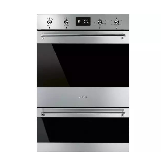 Smeg Classic DOSP6390X 59.7cm Built In Electric Double Pyrolytic Oven - Black & Stainless Steel