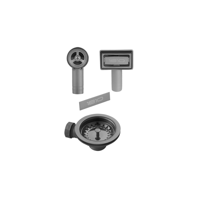 The 1810 Company AC-BSW-PACK1-GM WASTE KIT FOR SINGLE BOWL SINK SINK - GUNMETAL