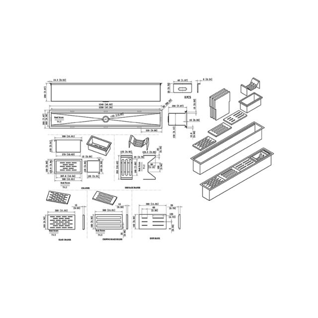 The 1810 Company AC-CHAN/1200/S/202 ACCESSORY TROUGH 1200MM