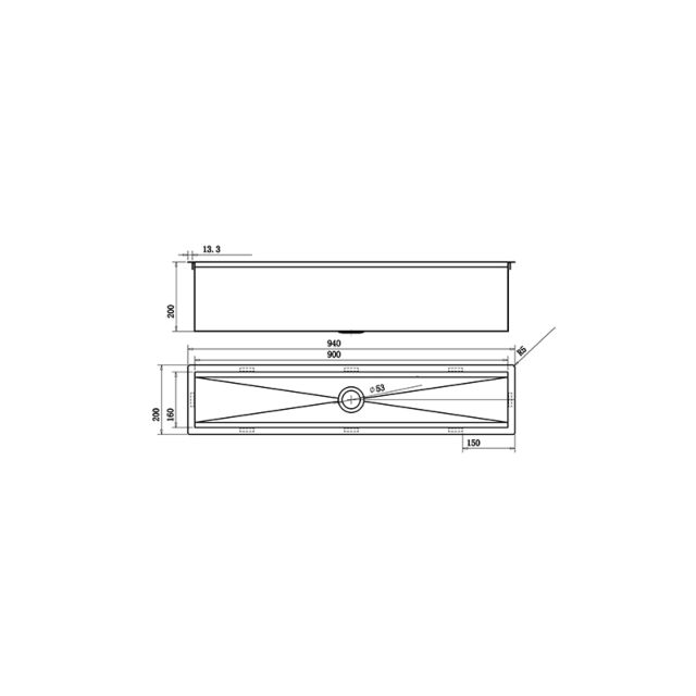 The 1810 Company AC-CHAN/900/GB/207 ACCESSORY TROUGH 900MM GOLD/BRASS