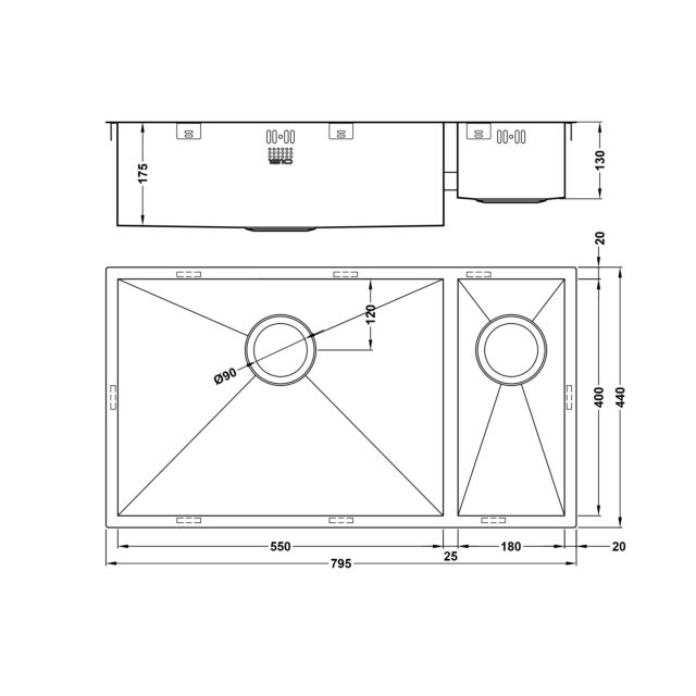 The 1810 Company ZD/5518/U/S/BBL/028 ZENDUO 550/180U BBL