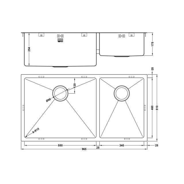 The 1810 Company ZD/5534/U15/D/S/XXL/503 ZENDUO15 550/340U XXL DEEP BBL