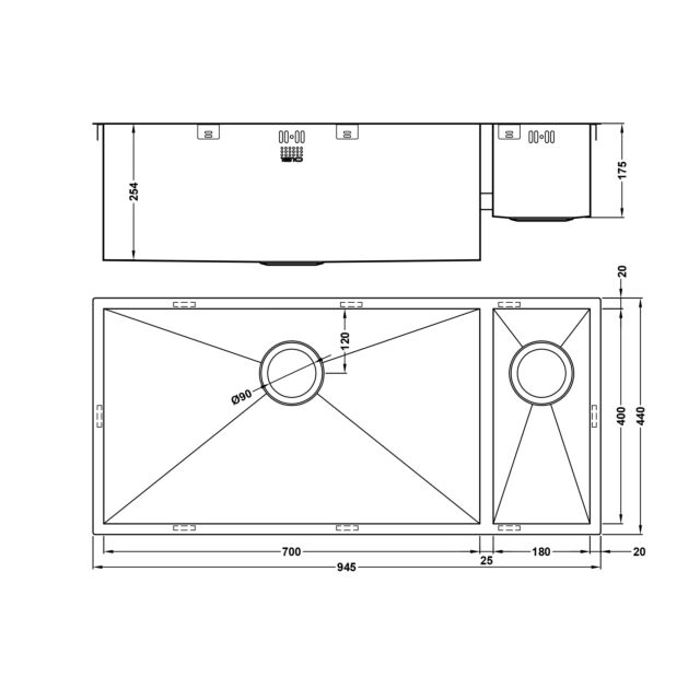 The 1810 Company ZD/7018/U/D/S/072 ZENDUO 700/180U GRANDE DEEP