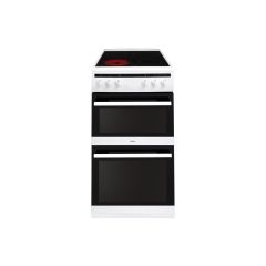 Amica AFC5100WH 50Cm Twin Cavity Electric Cooker With Ceramic Hob In White