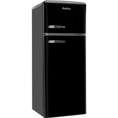 Amica FDR2213B Black retro 144cm ff, 3 glass shelves, top mount freezer, fr164ltr, fz44ltr