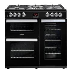 Belling 444444071 Cookcentre 90DFT Dual Fuel Range Cooker - Black