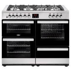 Belling 444444094  110DFT 110cm Dual Fuel Rangecooker with Double Oven and Gas Hob - Stainless Steel