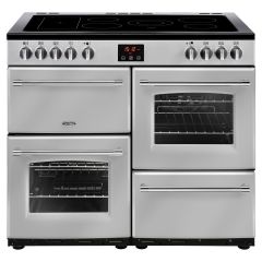 Belling 444444137  100E 99.6cm Electric Rangecooker with Triple Oven and Ceramic Hob - Silver