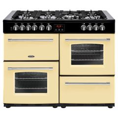 Belling 444444147  110DFT 110cm Dual Fuel Rangecooker with Double Oven and Gas Hob - Cream