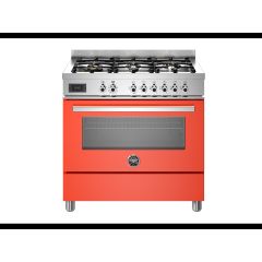 Bertazzoni PRO96L1EART Professional 90cm Range Cooker Single Oven Dual Fuel Gloss Orange