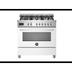 Bertazzoni PRO96L1EBIT Professional 90cm Range Cooker Single Oven Dual Fuel Gloss White