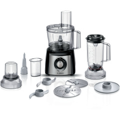 Bosch MCM3501MGB MultiTalent 3 Compact 800W Food Processor - Black + Stainless Steel