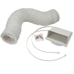 CDA AED560 125mmx 6m flexible ducting kit includes white wall outlet, 2 cable ties