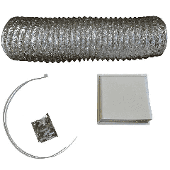 CDA AED610 150mm x 6m flexible ducting kit includes white wall outlet, 2 cable ties
