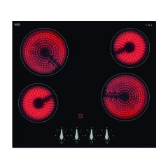 CDA HC6312FR 4 zone ceramic hob, front control, 6 PL