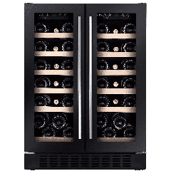 CDA WCCFO622BL FS/under counter wine cooler, 38 x BS, double door, dual temp, black