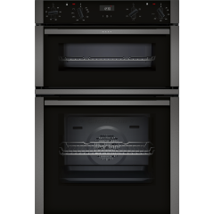 Neff U1ACE2HG0B 59.4Cm Black With Graphite Trim Built In Electric Double Oven With Led Display And E