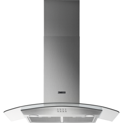 Zanussi ZHC92352X 
90cm Curved glass chimney Hood. Stainless Steel and Glass, LED lighting, Charcoa