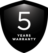 Fisher & Paykel 5 year warranty badge 
